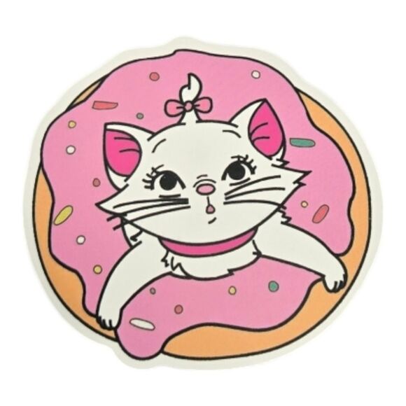 Aristocats Marie Sticker Self-Adhesive Laptop Water Bottle White Cat Bow Disney - Picture 2 of 3